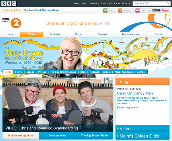 BBC Radio 2 website redesign 2008